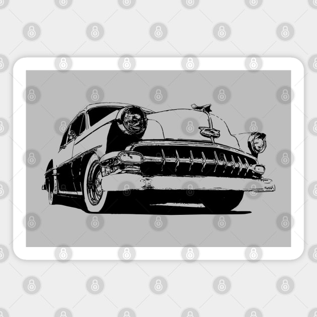 1954 Chevy Bel Air - stylized monochrome Magnet by mal_photography